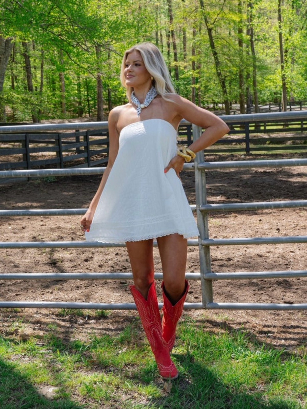 Strapless White Mini Dress - Women